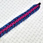 [公式]パラコードマクラメ編み＃133No163 ピンク・ブレー・紫・茶の小型犬・中型犬首輪