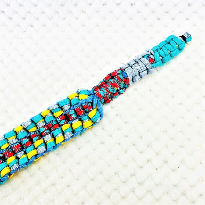 [公式]パラコードマクラメ編み＃134No164 まだら赤他全5色の中型・大型犬首輪