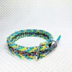 [公式]パラコードマクラメ編み＃134No164 まだら赤他全5色の中型・大型犬首輪