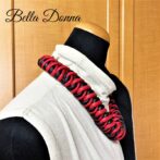 [公式]綿100％ロープでマクラメ編み50ｃｍネック＆チョーカー赤と黒