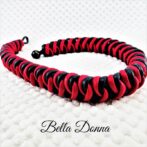 [公式]綿100％ロープでマクラメ編み50ｃｍネック＆チョーカー赤と黒