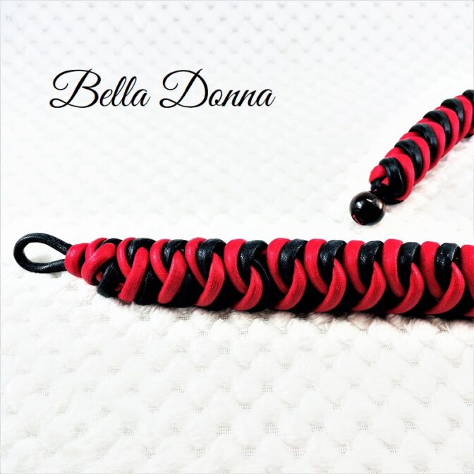 [公式]綿100％ロープでマクラメ編み50ｃｍネック＆チョーカー赤と黒