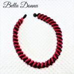 [公式]綿100％ロープでマクラメ編み50ｃｍネック＆チョーカー赤と黒