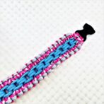 [公式]パラコードマクラメ編み＃138No168ピンクまだらグレーライトブルー大型犬用首輪