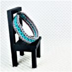 [公式]パラコードマクラメ編み＃139No169ピンクグレーエメラルドグリーン小型犬用首輪