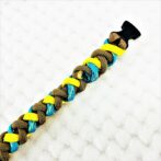 [公式]パラコードマクラメ編み＃140No170イエロー茶ブルーまだら猫・小型犬用首輪