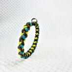 [公式]パラコードマクラメ編み＃140No170イエロー茶ブルーまだら猫・小型犬用首輪