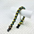 [公式]パラコードマクラメ編み＃140No170イエロー茶ブルーまだら猫・小型犬用首輪