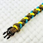 [公式]パラコードマクラメ編み＃140No170イエロー茶ブルーまだら猫・小型犬用首輪