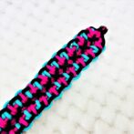 [公式]パラコードマクラメ編み＃142No172ピンク黒エメラルドグリーン小型犬用首輪