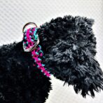 [公式]パラコードマクラメ編み＃142No172ピンク黒エメラルドグリーン小型犬用首輪