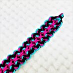 [公式]パラコードマクラメ編み＃142No172ピンク黒エメラルドグリーン小型犬用首輪