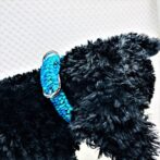 [公式]パラコードマクラメ編み＃144No174ブルー・エメラルドグリーン・白黒まだらの小型犬用首輪