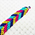 [公式]パラコードマクラメ編み＃146No176ピンク・ブルー・紫・黃まだらの小型犬用首輪