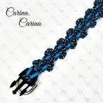 [キット]パラコードマクラメ編み＃92青と紺まだらの犬猫首輪No118