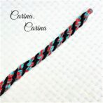 [キット]パラコード#79マクラメ編みネイビー・ターコイズまだらの中、小型犬用首輪No104