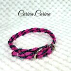 [キット]パラコード＃80No105マクラメ編みローズとまだらの犬猫首輪