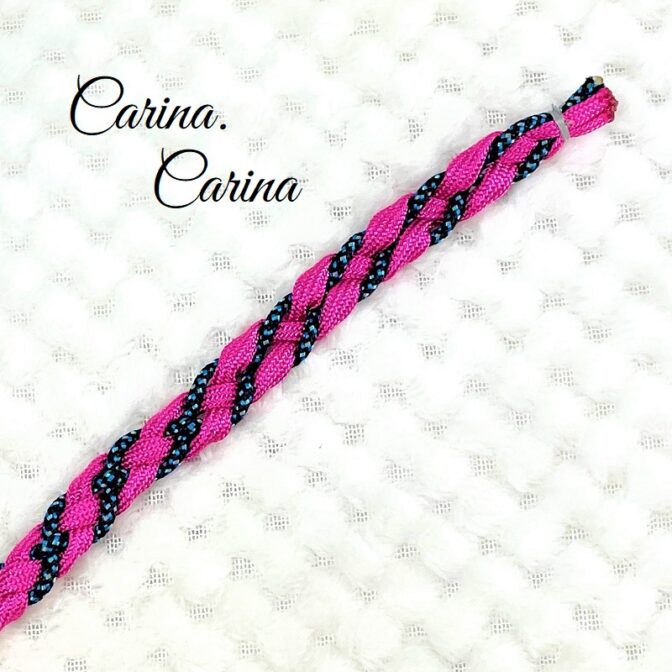 [キット]パラコード＃80No105マクラメ編みローズとまだらの犬猫首輪