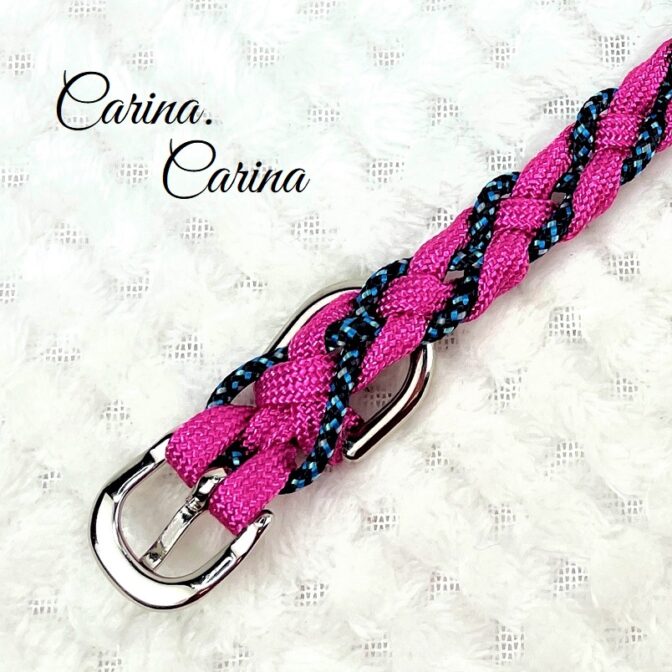 [キット]パラコード＃80No105マクラメ編みローズとまだらの犬猫首輪