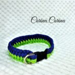 [キット]パラコード#81マクラメ編みグリーン・ブルーの中、小型犬用首輪No107