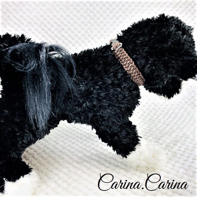 [キット]パラコードマクラメ編み＃82 茶の小型犬・猫首輪No108