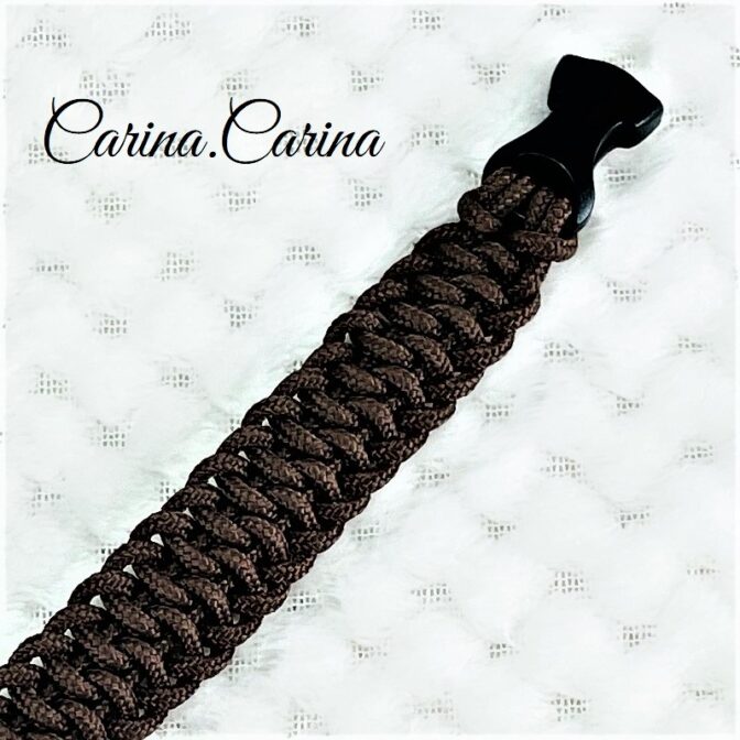 [キット]パラコードマクラメ編み＃82 茶の小型犬・猫首輪No108