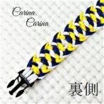 [キット]パラコードマクラメ編み#86 イエロー・白・青の中、小型犬用首輪No112