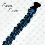 [キット]パラコードマクラメ編み＃92青と紺まだらの犬猫首輪No118