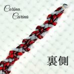 [キット]パラコードマクラメ編み#88レッド・シルバーグレーの中、小型犬用首輪No114