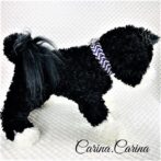 [キット]パラコードマクラメ編み＃90 白と紫の小型・中型犬首輪No116