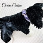 [キット]パラコードマクラメ編み＃90 白と紫の小型・中型犬首輪No116