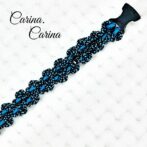 [キット]パラコードマクラメ編み＃92青と紺まだらの犬猫首輪No118