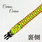 「キット]パラコード#100No129マクラメ編みオレンジ・イエロー・グリーンの大、中型犬用首輪