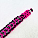 [公式]パラコードマクラメ編み＃148No178ローズ・ブルー・黒の小型犬用首輪