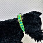 [公式]パラコードマクラメ編み＃151トルコブルー・グリーン・ダークグリーン・茶の小型犬・猫用首輪No181