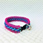 [公式]パラコードでマクラメ編み#153 紫・ブルー・ピンク・グレーの小型犬用首輪作り方No183