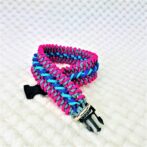 [公式]パラコードでマクラメ編み#153 紫・ブルー・ピンク・グレーの小型犬用首輪作り方No183