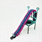 [公式]パラコードでマクラメ編み#153 紫・ブルー・ピンク・グレーの小型犬用首輪作り方No183