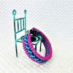 [公式]パラコードでマクラメ編み#153 紫・ブルー・ピンク・グレーの小型犬用首輪作り方No183