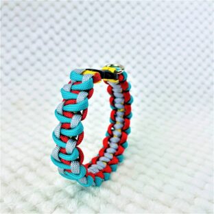 [キット]パラコードでマクラメ編み#154 平結びカラフル＆キュートシリーズの小型犬用首輪作り方No184