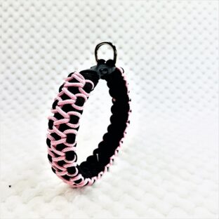 [キット]パラコードでマクラメ編み#157平結びシリーズカラフル＆キュートNo5の小型犬用首輪No187