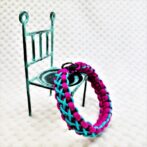 [公式]パラコードでマクラメ編み#158平結びシリーズカラフル＆キュートNo6の小型犬用首輪No188