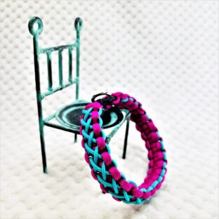 [公式]パラコードでマクラメ編み#158平結びシリーズカラフル＆キュートNo6の小型犬用首輪No188