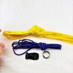 [キット]パラコードでマクラメ編み#159平結びシリーズカラフル＆キュートNo7の小型犬用首輪No189