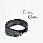 「キット]パラコード#104No134マクラメ編み黒と白黒まだらの大、中型犬用首輪