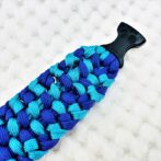 [公式]パラコードマクラメ編み＃160ターコイズブルーと紫の大、中型犬用首輪No190