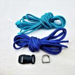 [キット]パラコードマクラメ編み＃160ターコイズブルーと紫の大、中型犬用首輪No190