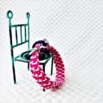 [公式]パラコードマクラメ編み＃161ローズとピンクの小型犬用首輪No191