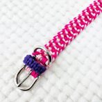 [公式]パラコードマクラメ編み＃161ローズとピンクの小型犬用首輪No191