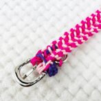 [公式]パラコードマクラメ編み＃161ローズとピンクの小型犬用首輪No191